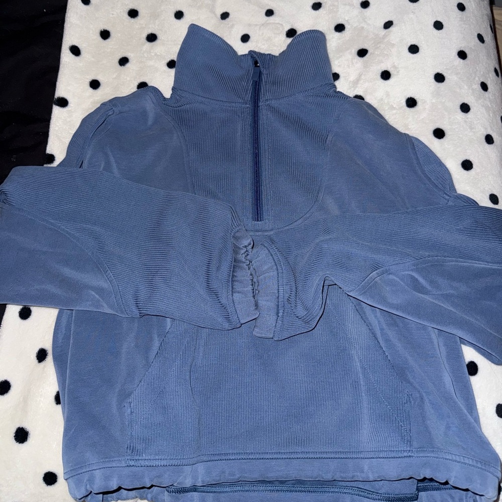 Blue lululemon cropped quarter zip
